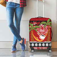 French Polynesia Christmas Luggage Cover Tiare Chilling Santa Oaoa I teie Noera LT14 - Polynesian Pride