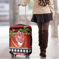 French Polynesia Christmas Luggage Cover Tiare Chilling Santa Oaoa I teie Noera LT14 - Polynesian Pride