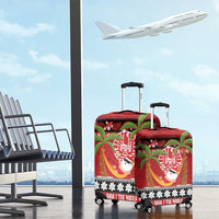 French Polynesia Christmas Luggage Cover Tiare Chilling Santa Oaoa I teie Noera LT14 - Polynesian Pride