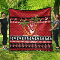 French Polynesia Christmas Quilt Tiare Chilling Santa Oaoa I teie Noera - Polynesian Pride