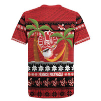 French Polynesia Christmas Rugby Jersey Tiare Chilling Santa Oaoa I teie Noera LT14 - Polynesian Pride