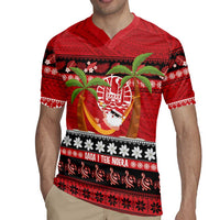 French Polynesia Christmas Rugby Jersey Tiare Chilling Santa Oaoa I teie Noera LT14 - Polynesian Pride