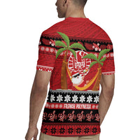 French Polynesia Christmas Rugby Jersey Tiare Chilling Santa Oaoa I teie Noera LT14 - Polynesian Pride