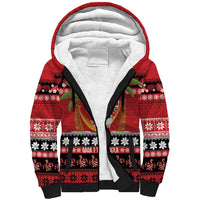 French Polynesia Christmas Sherpa Hoodie Tiare Chilling Santa Oaoa I teie Noera LT14 Unisex Red - Polynesian Pride