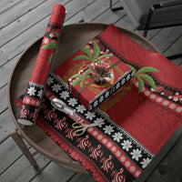 French Polynesia Christmas Wrapping Paper Tiare Chilling Santa Oaoa I teie Noera LT14 - Polynesian Pride