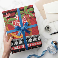 French Polynesia Christmas Wrapping Paper Tiare Chilling Santa Oaoa I teie Noera LT14 - Polynesian Pride