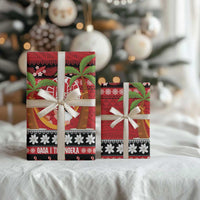 French Polynesia Christmas Wrapping Paper Tiare Chilling Santa Oaoa I teie Noera LT14 - Polynesian Pride