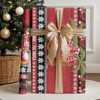 French Polynesia Christmas Wrapping Paper Tiare Chilling Santa Oaoa I teie Noera LT14 - Polynesian Pride