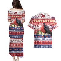 Kiribati Christmas Couples Matching Puletasi and Hawaiian Shirt Frigatebird Santa Tekeraoi n te Kiritimati - Polynesian Pride