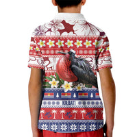 Kiribati Christmas Kid Polo Shirt Frigatebird Santa Tekeraoi n te Kiritimati - Polynesian Pride