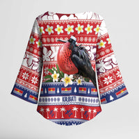 Kiribati Christmas Kimono Sleeve Blouse Frigatebird Santa Tekeraoi n te Kiritimati - Polynesian Pride