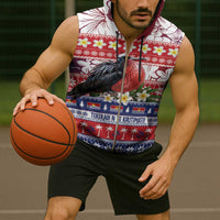 Kiribati Christmas Sleeveless Zip Hoodie Frigatebird Santa Tekeraoi n te Kiritimati - Polynesian Pride