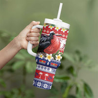 Kiribati Christmas Tumbler With Handle Frigatebird Santa Tekeraoi n te Kiritimati - Polynesian Pride