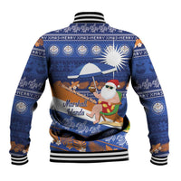 Marshall Islands Christmas Baseball Jacket Beachy Santa Monono ilo raaneoan Nejin LT14 - Polynesian Pride