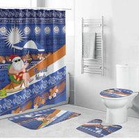 Marshall Islands Christmas Bathroom Set Beachy Santa Monono ilo raaneoan Nejin - Polynesian Pride