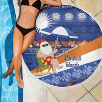 Marshall Islands Christmas Beach Blanket Beachy Santa Monono ilo raaneoan Nejin - Polynesian Pride