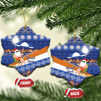 Marshall Islands Christmas Ceramic Ornament Beachy Santa Monono ilo raaneoan Nejin - Polynesian Pride