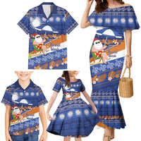 Marshall Islands Christmas Family Matching Mermaid Dress and Hawaiian Shirt Beachy Santa Monono ilo raaneoan Nejin - Polynesian Pride