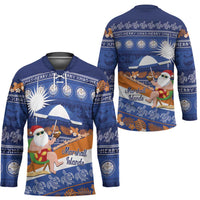 Marshall Islands Christmas Hockey Jersey Beachy Santa Monono ilo raaneoan Nejin LT14 - Polynesian Pride