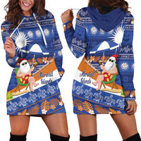 Marshall Islands Christmas Hoodie Dress Beachy Santa Monono ilo raaneoan Nejin - Polynesian Pride