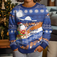 Marshall Islands Christmas Kid Ugly Christmas Sweater Beachy Santa Monono ilo raaneoan Nejin - Polynesian Pride
