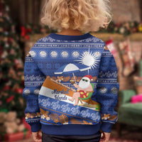 Marshall Islands Christmas Kid Ugly Christmas Sweater Beachy Santa Monono ilo raaneoan Nejin - Polynesian Pride