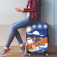 Marshall Islands Christmas Luggage Cover Beachy Santa Monono ilo raaneoan Nejin - Polynesian Pride