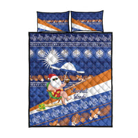 Marshall Islands Christmas Quilt Bed Set Beachy Santa Monono ilo raaneoan Nejin - Polynesian Pride