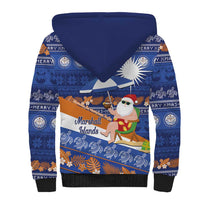 Marshall Islands Christmas Sherpa Hoodie Beachy Santa Monono ilo raaneoan Nejin LT14 - Polynesian Pride
