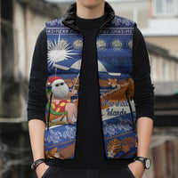 Marshall Islands Christmas Sleeveless Puffer Jacket Beachy Santa Monono ilo raaneoan Nejin - Polynesian Pride