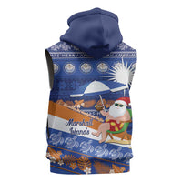 Marshall Islands Christmas Sleeveless Zip Hoodie Beachy Santa Monono ilo raaneoan Nejin LT14 - Polynesian Pride