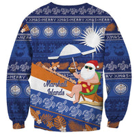 Marshall Islands Christmas Sweatshirt Beachy Santa Monono ilo raaneoan Nejin - Polynesian Pride