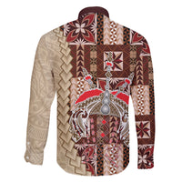 Samoa Tapau Family Matching Summer Maxi Dress and Hawaiian Shirt Samoan Siapo Pattern LT14 - Polynesian Pride