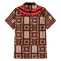 Samoa Siapo Family Matching Tank Maxi Dress and Hawaiian Shirt Tapa Pattern Mix Ula Fala Hibiscus LT14 - Polynesian Pride