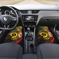 Vanuatu Christmas Car Mats Vanuatuan Pig Tusk - Meri Krismas! LT14 Set 2pcs - Front Black - Polynesian Pride