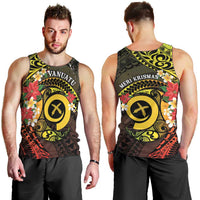 Vanuatu Christmas Men Tank Top Vanuatuan Pig Tusk - Meri Krismas! LT14 - Polynesian Pride