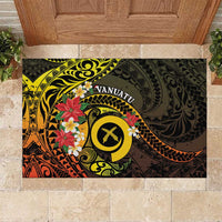 Vanuatu Christmas Rubber Doormat Vanuatuan Pig Tusk - Meri Krismas! LT14 Black - Polynesian Pride