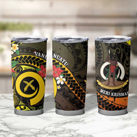Vanuatu Christmas Tumbler Cup Vanuatuan Pig Tusk - Meri Krismas! LT14 - Polynesian Pride