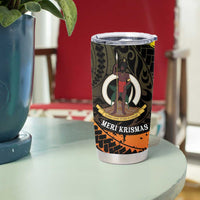 Vanuatu Christmas Tumbler Cup Vanuatuan Pig Tusk - Meri Krismas! LT14 - Polynesian Pride