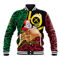 Vanuatu Christmas Baseball Jacket Vanuatuan Conch Shell - Meri Krismas! LT14 Unisex Black - Polynesian Pride