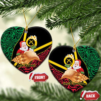 Vanuatu Christmas Ceramic Ornament Vanuatuan Conch Shell - Meri Krismas! LT14 Heart Black - Polynesian Pride