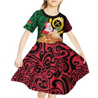 Vanuatu Christmas Kid Short Sleeve Dress Vanuatuan Conch Shell - Meri Krismas!