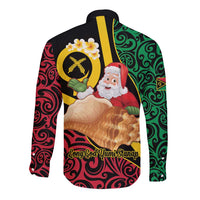 Vanuatu Christmas Long Sleeve Button Shirt Vanuatuan Conch Shell - Meri Krismas! LT14 - Polynesian Pride