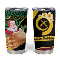 Vanuatu Christmas Tumbler Cup Vanuatuan Conch Shell - Meri Krismas! LT14 Black - Polynesian Pride