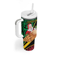 Vanuatu Christmas Tumbler With Handle Vanuatuan Conch Shell - Meri Krismas! LT14 - Polynesian Pride
