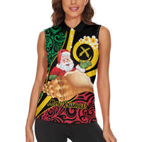 Vanuatu Christmas Women Sleeveless Polo Shirt Vanuatuan Conch Shell - Meri Krismas!