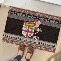 Fiji Christmas Rubber Doormat Fijian Masi Marau na Kerisimasi! - Brown