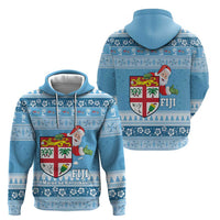 Fiji Christmas Hoodie Fijian Masi Marau na Kerisimasi! - Blue