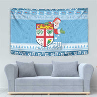 Fiji Christmas Tapestry Fijian Masi Marau na Kerisimasi! - Blue