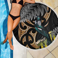 Aotearoa Kowhai Tui Bird Beach Blanket Maori Ngaru With Silver Fern LT14 - Polynesian Pride